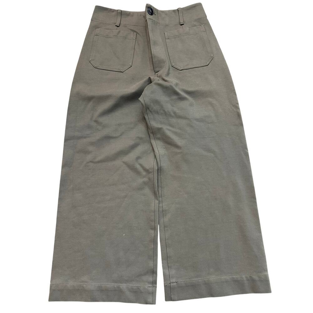 Maeve by Anthropologie Wide Leg Pants Stretch Colette Crop Green Size 32